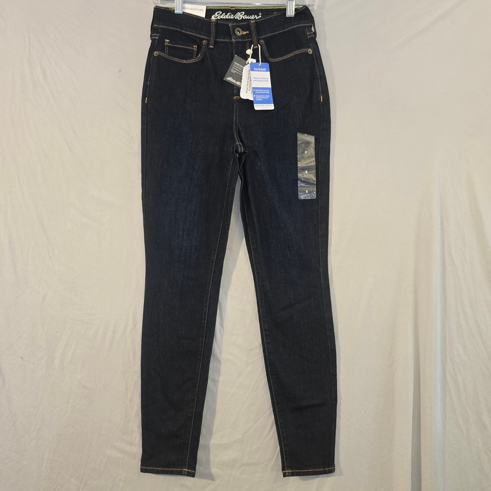 Eddie Bauer Voyager Jeans 2 Women Dark Wash High Rise Skinny Sorbtek Stretch
